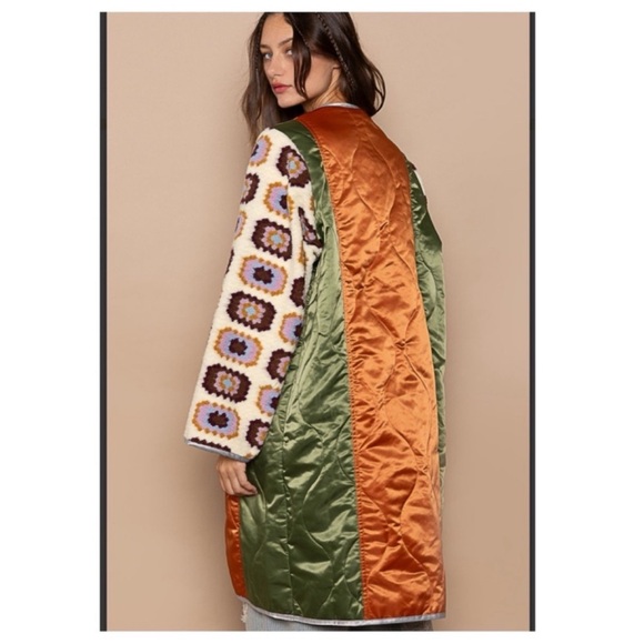 POL Multicolor Patchwork Teddy Jacket - Picture 2 of 8